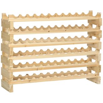 OEM Botellero De Madera De 6 Niveles 72 Botellas Botellero Vertical Carga 100 Kg Para Cocina Bar 114x28x85 Cm Madera Natural