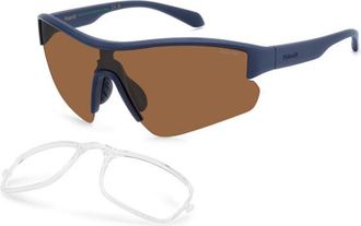 Polaroid PLD 7061/CI/S with RX Insert Polarized FLL/HE Mens Sunglasses Blue Size 99