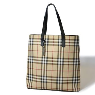 Burberry Beige Pvc Leather Shoulder Bag Tote Bag (Pre-Owned)
