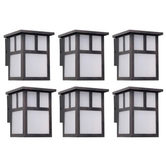 Forlight Aplique de Pared Estilo Japon&eacute;s E27 Marr&oacute;n &Oacute;xido (6uds) Osaka