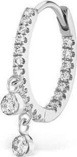 Maria Tash Double Dangle Diamond Eternity Clicker in White Gold at Nordstrom, Size 9.5