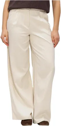 Object Object, Broeken, Dames, Beige, XL, Katoen, Objtuba MW LO Wide Pant