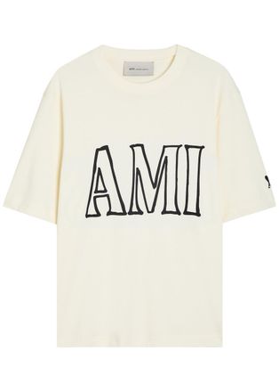 Ami Ami Paris Printed Cotton T-shirt - Off White - XL