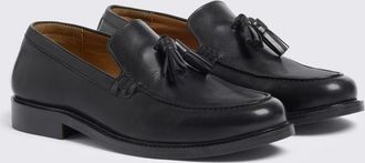 Moss Finchley Black Leather Loafers
