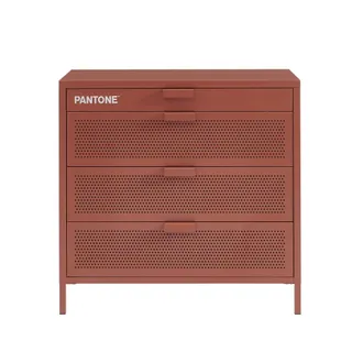 Pantone C&oacute;moda de 4 cajones de metal terracota