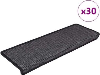 vidaXL Alfombra Autoadhesiva Escalera Sisal 30 Uds 65x21x4cm Antracita Vidaxl