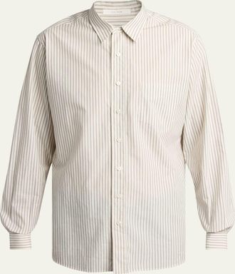 The Row Mens Granada Silk Poplin Stripe Button-Down Shirt