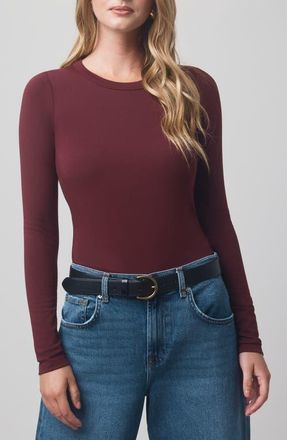 Splendid x @cellajaneblog Long Sleeve Layering T-Shirt in Rosewood at Nordstrom, Size X-Small
