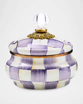 MacKenzie-Childs Violet Check Squashed Pot