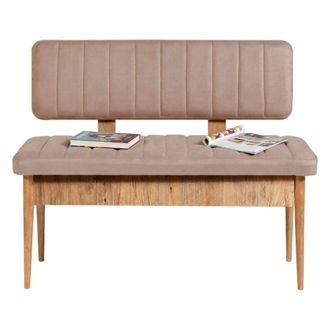 Dmora Banco Salento, Soporta Hasta 150 Kg, Estructura Rosa, Altura Asiento 51 Cm, 110x40x85h Cm Roble Marr&oacute;n