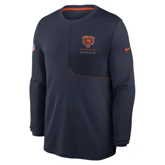 Nike Chicago Bears Sideline Coach Nike Mens Dri-FIT NFL Long-Sleeve Top in Blue | 03B1051Y7Q-B8B