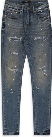 Purple Indigo Paint Splatter P001 Jeans