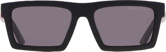 Prada Polarized Grey Rectangular Mens Sunglasses PS A07S 1BO02G 55