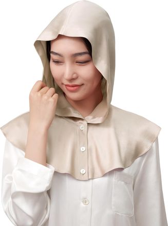 LilySilk Womens Pure Silk Balaclava Style Nightcaps with Button Closure and Pleated Hem Soft Hair Wrap Bonnet for Good Sleeping and Better Skin and Hair,Bright