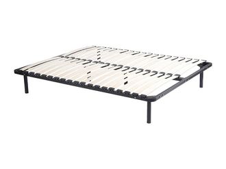 Vente-Unique Rete Rete a doghe da montare - con piedi - 120 x 200 cm - 2 x 19 doghe - Nero - KALISTA di YSM&Eacute;E