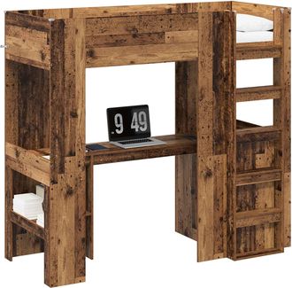 vidaXL Estructura De Litera Con Escritorio Madera Vieja 75 X 190 Cm Vidaxl
