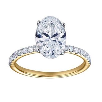 LuvMyJewelry Adriana 14K Yellow Gold Oval Lab Grown Diamond Hidden Halo Engagement Ring - 2.35 Ct at Nordstrom, Size 6.5