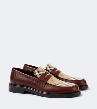 Burberry Burberry Check leather penny loafers