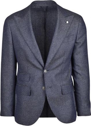 Luigi Bianchi Mantova Giacca Stondata - Heren - Business blazers - Blauw - XL - Wol - Kostuums
