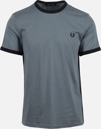 Fred Perry Mens Fred Perry M3519 Ringer T-Shirt - Stockport Blue/Navy - Size: 42