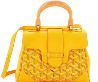 Goyard Saigon Top Handle Bag Coated Canvas with Leather Mini