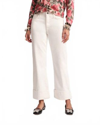 Frances Valentine Womens Smarty Cuffed Jean In White