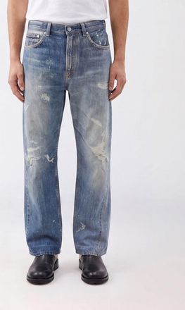 Our Legacy Jeans a gamba larga in denim con design trompe-lail