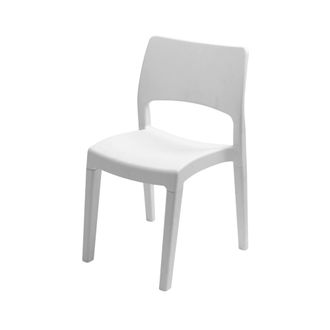 Dmora Dmora - Silla De Exterior Tropea, Silla Para Mesa De Comedor, Sill&oacute;n De Exterior, Asiento De Jard&iacute;n, 100% Made In Italy, 50x51h82 Cm, Blanco, Con Emba