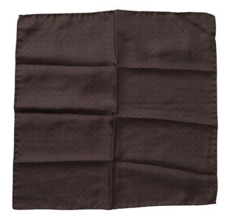 Dolce & Gabbana Mens Brown Patterned Silk Square Handkerchief Scarf - One Size