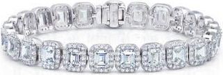 Lafonn Lassaire Emerald Cut Simulated Diamond Tennis Bracelet in Silver/Clear at Nordstrom Rack