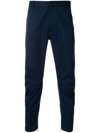 Lanvin ruched biker trousers - men - Cotton - 44 - Blue