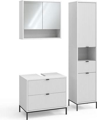 Vicco Juego De Muebles De Ba&ntilde;o De 3 Piezas Eliza, Blanco, 3 Partes, Vicco