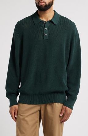 Corridor Slouchy Cotton Polo Sweater in Grn at Nordstrom Rack, Size X-Large