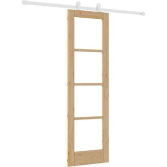 vidaXL Puerta Deslizante Orkdal Marr&oacute;n 61 X 198.5 Cm Madera Y Metal Vidaxl