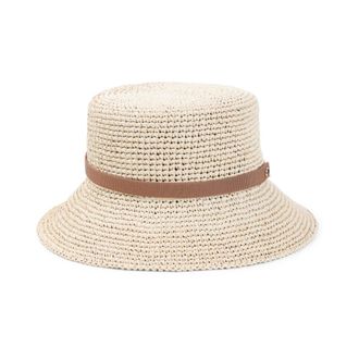 Valentino Garavani Hats, female, Beige, Size: 56 CM V Logo Chain Large Brim Hat