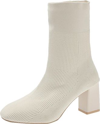 Generic Winter European and Trade Classic Strap Ankle Boots with Thick Round Toe Design for Women Comfortable Durable Footwear Ideal Casual Walking Shoes (Whi