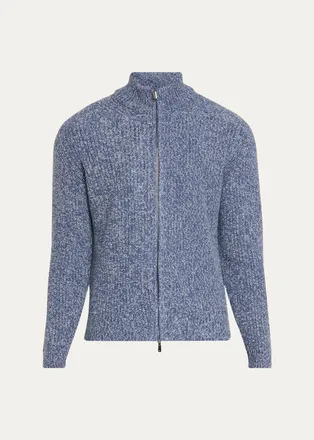 Cesare Attolini Mens Mouline Cashmere Cardigan