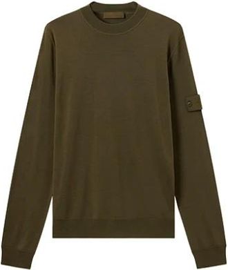 Stone Island Pure Light RWS Wol Ghost Sweater - Heren - Ronde hals truien - Groen - XL - Wol - Truien & Vesten
