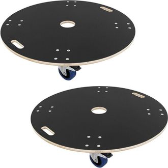 ECD Germany Ecd Germany 2x Carritos De Transporte Redondo Para Muebles &Oslash;87x14,5 Cm Con 2x Ruedas Giratorias Y 2 Con Freno De Caucho Carretilla Con Frenos Platform