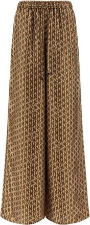 Max Mara Brown Straight Drawstring Pants