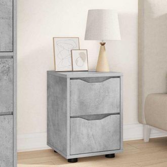 vidaXL vidaXL Comodino Grigio cemento 30,5 x 30 x 43 cm Legno multistrato