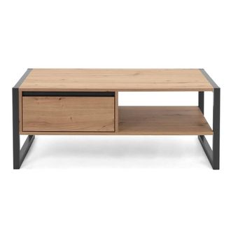 Calicosy Coffee Table With Drawer, 100 Cm Long - DENVER in Light Oak
