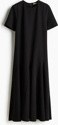 H&M Ausgestelltes Twill-Kleid - Schwarz