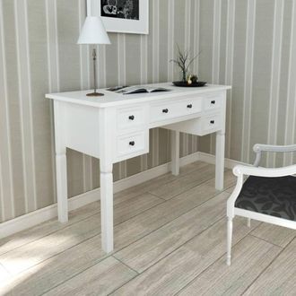 vidaXL Scrivania Bianca Con 5 Cassetti - Vidaxl