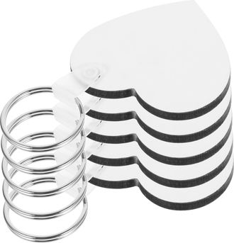 Frcolor 6pcs Sublimation Blank Keychains Heart-shaped Aluminum Heat Transfer Diy Keyring Set Craft Accessories for School and Rewards