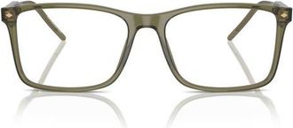 A|X Armani Exchange 57MM RECTANGLE in Transparent Green/demo Lens at Nordstrom