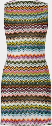Missoni Mare Open-Back Striped Metallic Crochet Mini Dress