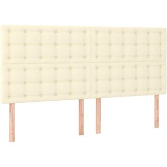 vidaXL Vidaxl - Cabeceros 4 Unidades Cuero Sint&eacute;tico Color Crema 100x5x78/88 Cm