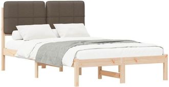 vidaXL Estructura De Cama Con Cabecera Tapizada Taup&eacute; 120 X 190 Cm Vidaxl