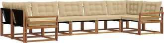 vidaXL Conjunto De Sof&aacute;s De Exterior 7 Uds. Natural Y Beige Vidaxl
